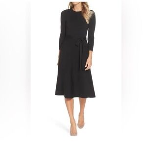 Eliza J Fit & Flare Sweater Dress Midi Belted